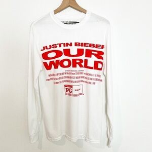 Justin Bieber Our World Long Sleeve Unisex Medium 100% Cotton NWOUT